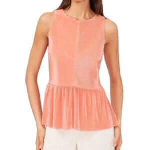 Halogen Sleeveless Coral Peplum Top -Size M